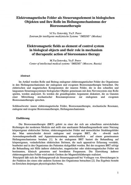 IMEDIS Report - Elektromagnetische Felder in der Medizin -Cover_DEU